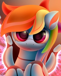 Size: 2000x2500 | Tagged: safe, alternate version, artist:symbianl, rainbow dash, pony, robot, robot pony, g4, female, high res, rainbot dash, roboticization, solo