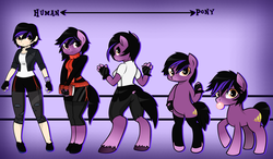 Size: 2994x1747 | Tagged: safe, artist:vinyl-unheart, human, pony, anthro, semi-anthro, unguligrade anthro, anthro chart, big hero 6, bipedal, clothes, gogo tomago, jacket, leather jacket, ponified, solo