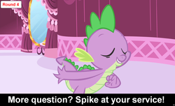 Size: 1600x973 | Tagged: safe, spike, dragon, comic:celestia's servant interview, g4, caption, cs captions, interview, male, solo