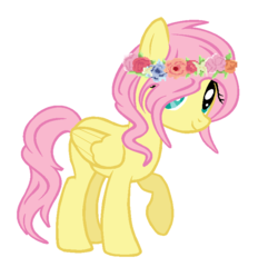 Size: 742x740 | Tagged: safe, artist:cutiestyle, edit, fluttershy, g4, alternate hairstyle, female, floral head wreath, solo