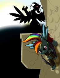 Size: 788x1013 | Tagged: safe, artist:kloudmutt, gilda, rainbow dash, griffon, g4, crossover, dahaka, prince of persia, warrior within