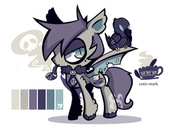 Size: 1398x1088 | Tagged: safe, artist:moshi-oshi, oc, oc only, oc:earl grey, bat pony, pony, adoptable, pipe, smoking, solo