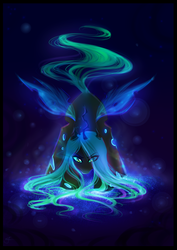 Size: 2480x3507 | Tagged: safe, artist:minamikoboyasy, queen chrysalis, changeling, changeling queen, g4, female, high res, looking at you, solo