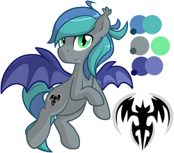 Size: 1280x1134 | Tagged: safe, artist:furrgroup, oc, oc only, oc:swift edge, bat pony, pony, color palette, floating, flying, simple background, solo, white background