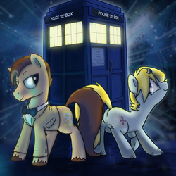 Size: 950x950 | Tagged: safe, artist:professor-ponyarity, doctor whooves, time turner, oc, g4, doctor who, eleventh doctor, tardis