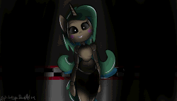 Size: 1280x731 | Tagged: dead source, safe, artist:zacproductions, oc, oc only, oc:glimmering springs, robot, anthro, animated, animatronic, anthro oc, dark, five nights at freddy's, five nights at freddy's 2, flicker, scary