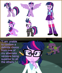 Size: 1280x1500 | Tagged: safe, screencap, sci-twi, spike, spike the regular dog, twilight sparkle, dog, equestria girls, g4, my little pony equestria girls: rainbow rocks, future twilight, meta, twilight snapple, twilight sparkle (alicorn)