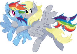 Size: 1024x720 | Tagged: dead source, safe, artist:chibi-love69, derpy hooves, rainbow dash, crystal pony, pony, g4, blushing, crystallized, female, lesbian, ship:derpydash, shipping, tongue out, wavy mouth