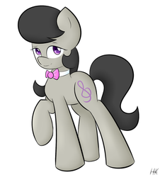 Size: 500x553 | Tagged: safe, artist:artsysparks, octavia melody, earth pony, pony, g4, female, mare, raised hoof, signature, simple background, smiling, solo, white background