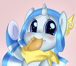 Size: 500x435 | Tagged: safe, artist:askprincessargenta, oc, oc only, oc:princess argenta, pony, argentina, cute, empanada, female, filly, nation ponies, ocbetes, ponified, solo