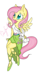 Size: 1749x3222 | Tagged: safe, artist:pvrii, angel bunny, fluttershy, anthro, g4, clothes, equestria girls outfit, female, simple background, solo, transparent background