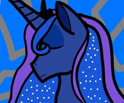 Size: 1200x1000 | Tagged: safe, artist:randomnameher3, princess luna, g4, abstract background, eyes closed, female, portrait, smirk, solo