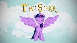 Size: 610x343 | Tagged: safe, artist:andrew_moore, twilight sparkle, alicorn, pony, g4, closing logo, female, logo, logo parody, mare, tristar, twilight sparkle (alicorn)