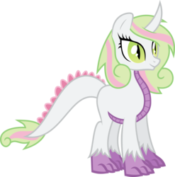 Size: 3847x3898 | Tagged: safe, artist:xebck, oc, oc only, oc:brillante, dracony, hybrid, blank flank, high res, interspecies offspring, offspring, parent:spike, parent:sweetie belle, parents:spikebelle, simple background, solo, transparent background, vector