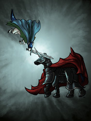 Size: 1200x1600 | Tagged: safe, artist:smr, armor, black knight, fire emblem, fire emblem: path of radiance, fire emblem: radiant dawn, ike, ponified, sword, zelgius