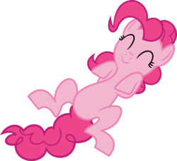 Size: 3535x3225 | Tagged: safe, artist:porygon2z, pinkie pie, g4, cute, female, high res, on back, simple background, solo, transparent background, vector
