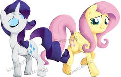 Size: 1246x787 | Tagged: safe, artist:impydoo, fluttershy, rarity, g4