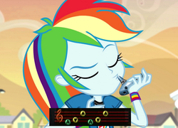 Size: 700x504 | Tagged: safe, edit, rainbow dash, equestria girls, g4, musical instrument, ocarina, song of storms, the legend of zelda, the legend of zelda: ocarina of time