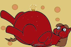 Size: 710x475 | Tagged: safe, artist:page the obese piggy, belly, fat, muffin, recolor