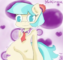 Size: 1200x1142 | Tagged: safe, artist:yukinzu, coco pommel, g4, cute, digital art, female, necktie, solo