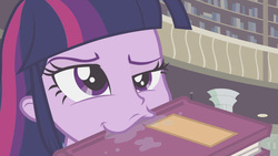 Size: 1539x866 | Tagged: safe, edit, edited screencap, screencap, twilight sparkle, dog, equestria girls, g4, book, faic