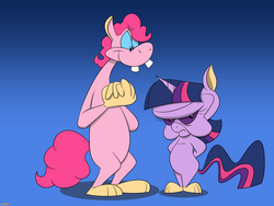 Size: 2400x1800 | Tagged: safe, artist:mofetafrombrooklyn, pinkie pie, twilight sparkle, rat, g4, crossover, pinky and the brain