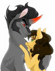 Size: 786x1016 | Tagged: safe, artist:lionylioness, king sombra, oc, g4, canon x oc, female, male, shipping, straight