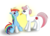 Size: 640x464 | Tagged: safe, artist:vakkonen, nurse redheart, rainbow dash, g4, bandage, injured