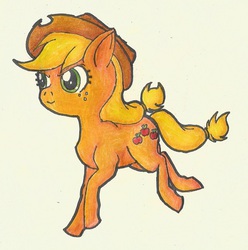 Size: 516x521 | Tagged: safe, artist:broken-hedgehog, applejack, g4, female, solo, traditional art