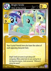 Size: 372x520 | Tagged: safe, enterplay, amethyst maresbury, bright smile, castle (crystal pony), elbow grease, ivory, ivory rook, minuette, paradise (g4), twinkleshine, crystal pony, pony, g4, my little pony collectible card game, the crystal games, card, ccg