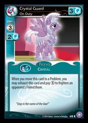 Size: 372x520 | Tagged: safe, enterplay, crystal pony, pony, g4, my little pony collectible card game, the crystal games, armor, card, ccg, crystal guard, crystal guard armor