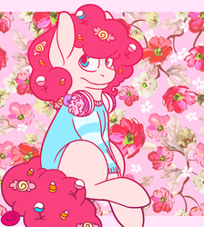 Size: 1346x1500 | Tagged: safe, artist:cardigan-poni, pinkie pie, g4, candy, clothes, female, headphones, solo, sweater