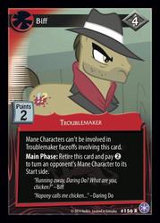 Size: 372x520 | Tagged: safe, enterplay, biff, earth pony, pony, daring don't, g4, my little pony collectible card game, the crystal games, back to the future, card, ccg, henchmen, male, solo, stallion