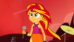 Size: 1280x720 | Tagged: safe, edit, edited screencap, screencap, sunset shimmer, equestria girls, g4, my little pony equestria girls: rainbow rocks, female, frown upside down, inverted mouth, solo