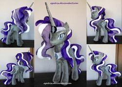 Size: 1280x919 | Tagged: safe, artist:agatrix, nightmare rarity, g4, irl, jewelry, nightmare grayity, photo, plushie, regalia, solo