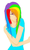 Size: 431x720 | Tagged: dead source, safe, artist:zoemelody, rainbow dash, human, g4, female, hair over one eye, humanized, solo