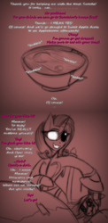 Size: 613x1258 | Tagged: safe, artist:lil miss jay, opalescence, rarity, unicorn, semi-anthro, ask lil miss rarity, lil-miss rarity, g4, clothes, doll, scar, tumblr