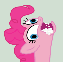 Size: 720x711 | Tagged: dead source, safe, artist:tineid, pinkie pie, earth pony, pony, g4, animated, female, gargling, i found pills and ate them, low quality, mare, simple background, solo, wtf