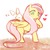 Size: 500x500 | Tagged: safe, artist:leventy, angel bunny, fluttershy, pegasus, pony, rabbit, g4, animal, blushing, female, floating heart, heart, hoof on chin, looking at you, mare, onomatopoeia, simple background, smiling, smiling at you, sound effects, white background, zzz