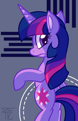 Size: 1000x1550 | Tagged: safe, artist:php92, twilight sparkle, pony, g4, bipedal, female, looking back, solo