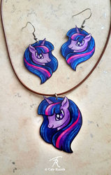 Size: 400x628 | Tagged: safe, artist:trollgirl, twilight sparkle, g4, craft, earring, irl, jewelry, pendant, photo, solo
