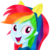 Size: 2000x2000 | Tagged: safe, artist:dragonfoorm, rainbow dash, equestria girls, g4, bust, cute, dashabetes, female, happy, high res, pony ears, simple background, solo, transparent background