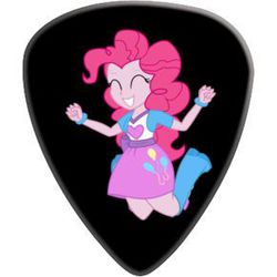 Size: 290x290 | Tagged: safe, pinkie pie, equestria girls, g4, balloon, boots, bracelet, clothes, guitar pick, high heel boots, jewelry, jumping, skirt