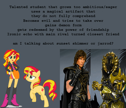 Size: 528x456 | Tagged: safe, edit, sunset shimmer, pony, equestria girls, g4, my little pony equestria girls: rainbow rocks, comparison, dai shi, jarrod, power rangers, power rangers jungle fury