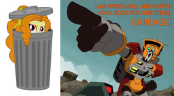 Size: 1300x720 | Tagged: safe, adagio dazzle, equestria girls, g4, my little pony equestria girls: rainbow rocks, garbagio, transformers, transformers animated, trash can, wreck-gar