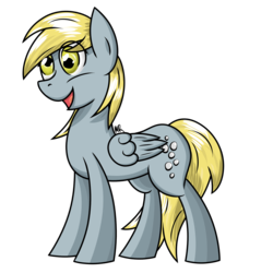 Size: 1500x1500 | Tagged: safe, artist:flamethegamer, derpy hooves, pegasus, pony, g4, :d, female, mare, simple background, smiling, solo, transparent background