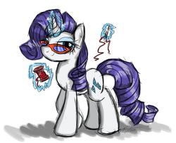 Size: 972x788 | Tagged: safe, artist:flutterthrash, rarity, g4, glasses, needle, solo, yarn