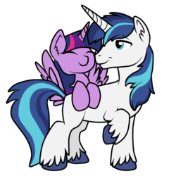 Size: 658x686 | Tagged: safe, artist:uunicornicc, shining armor, twilight sparkle, alicorn, pony, unicorn, g4, bbbff, brother and sister, cute, ear fluff, female, happy, male, mare, raised hoof, shining adorable, siblings, smiling, spread wings, stallion, twiabetes, twilight sparkle (alicorn), unshorn fetlocks, wings