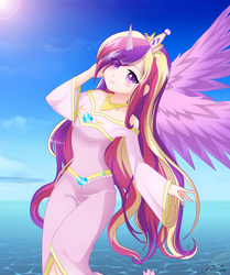 Size: 3000x3581 | Tagged: safe, artist:srtagiuu, princess cadance, human, g4, cute, cutedance, female, high res, horn, horned humanization, humanized, solo, srtagiuu is trying to murder us, winged humanization