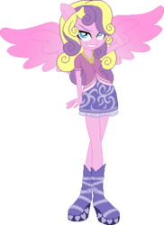 Size: 325x446 | Tagged: safe, artist:archerinblue, princess skyla, equestria girls, g4, bedroom eyes, clothes, equestria girls-ified, female, humanized, older, older skyla, ponied up, simple background, solo, transparent background